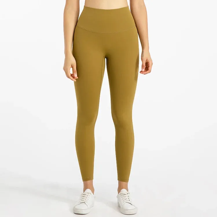 Buttery Soft High Waist Sports Leggings for Women - No Front Seam Yoga Pants