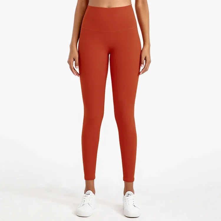 Buttery Soft High Waist Sports Leggings for Women - No Front Seam Yoga Pants