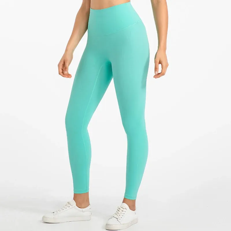 Buttery Soft High Waist Sports Leggings for Women - No Front Seam Yoga Pants