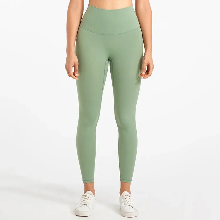 Buttery Soft High Waist Sports Leggings for Women - No Front Seam Yoga Pants