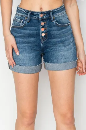 Button Down Cuffed Shorts