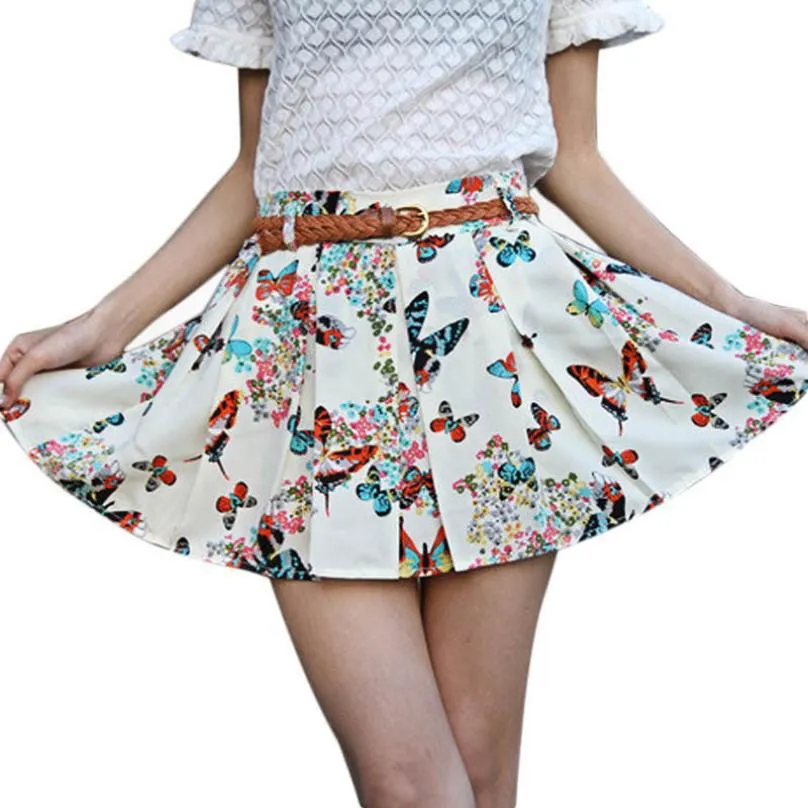 Casual Summer Style Skirt Fashion Chiffon Mini Flower Skirt Shorts #LSIW