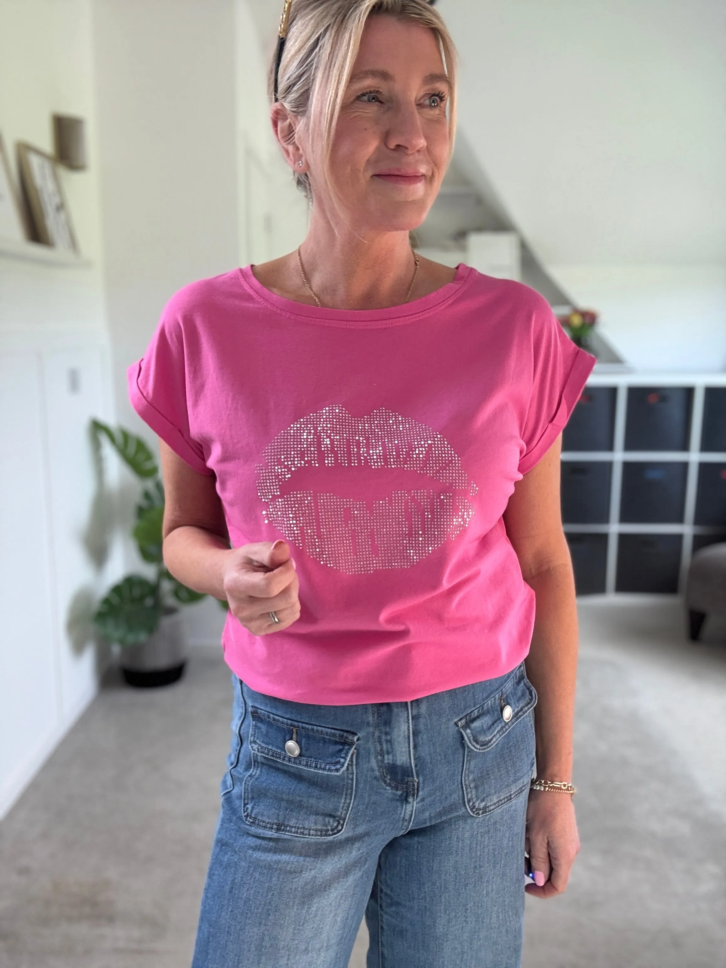Charcoal Grey Lips T Shirt
