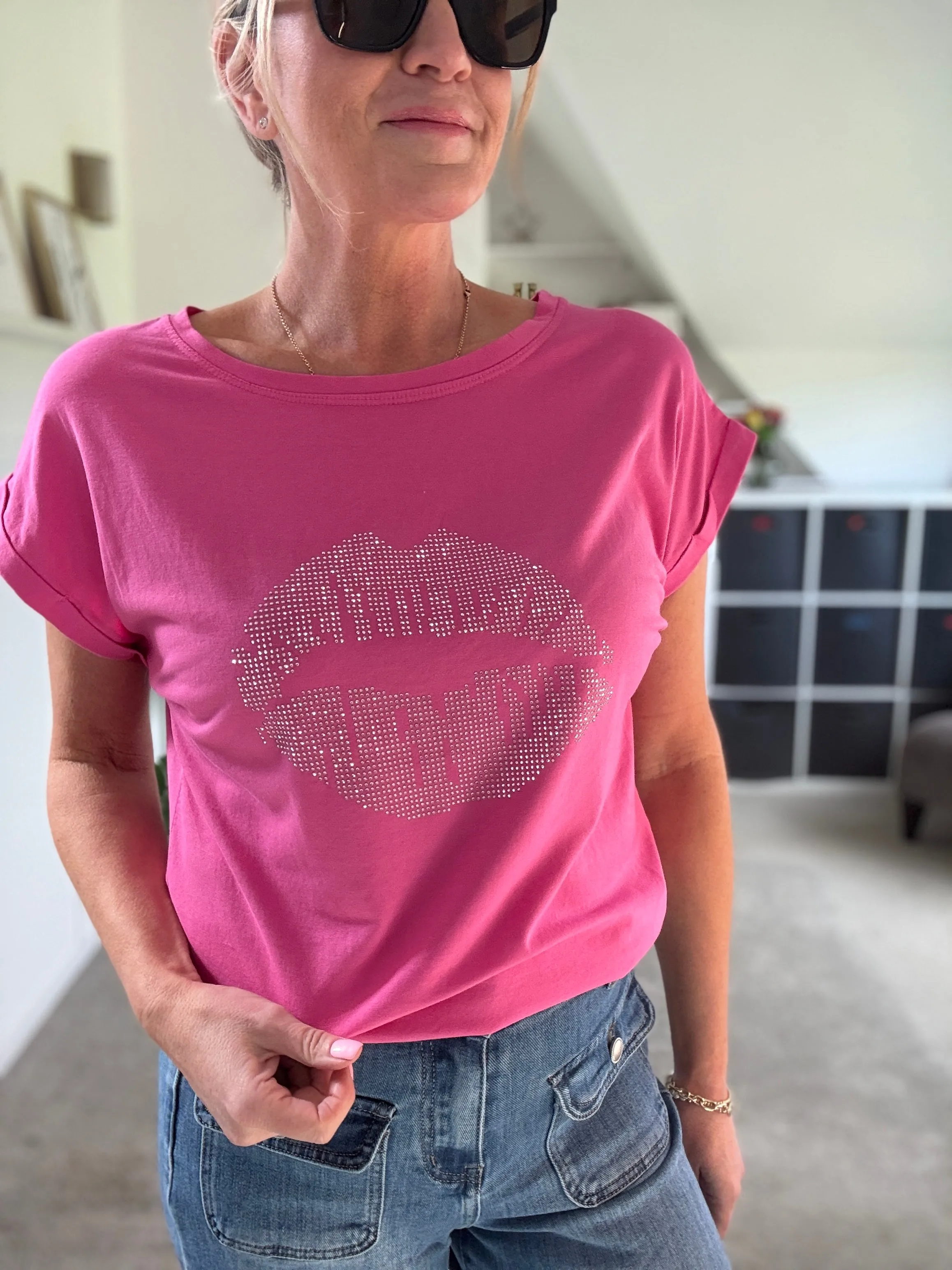 Charcoal Grey Lips T Shirt