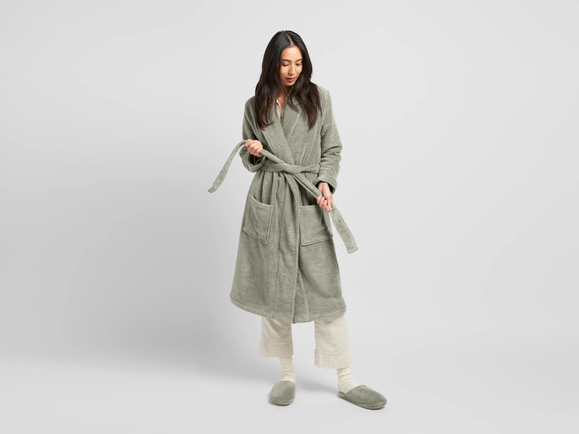 Classic Turkish Cotton Robe (Moss)