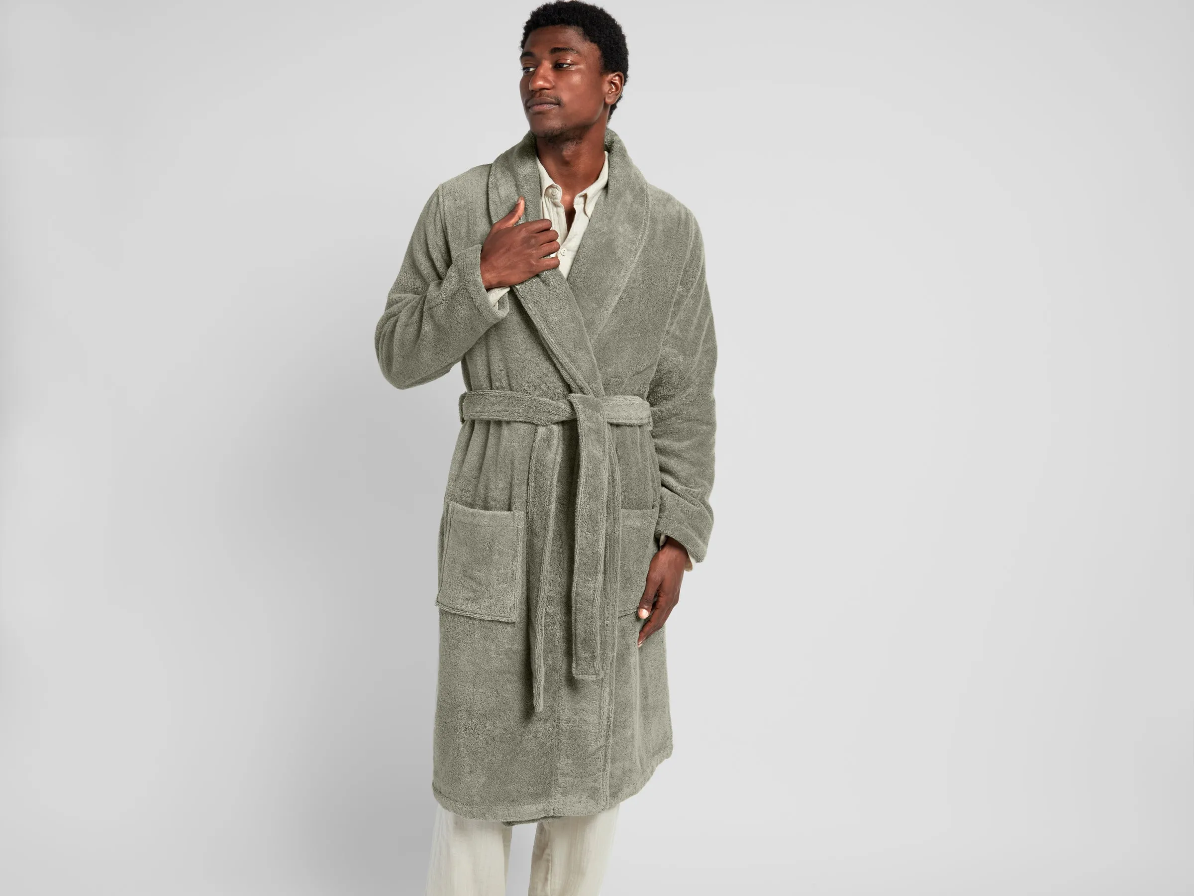 Classic Turkish Cotton Robe (Moss)