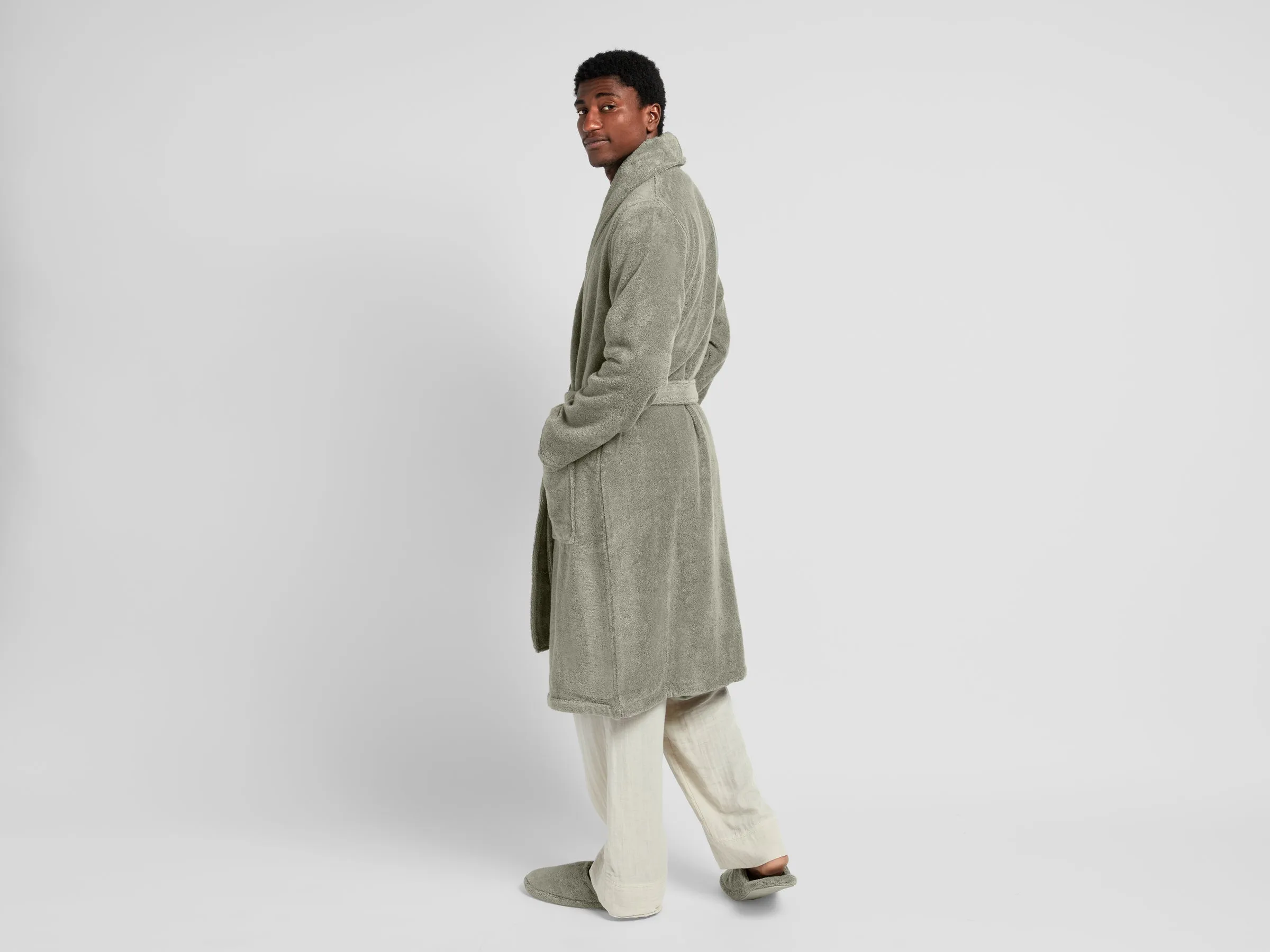 Classic Turkish Cotton Robe (Moss)