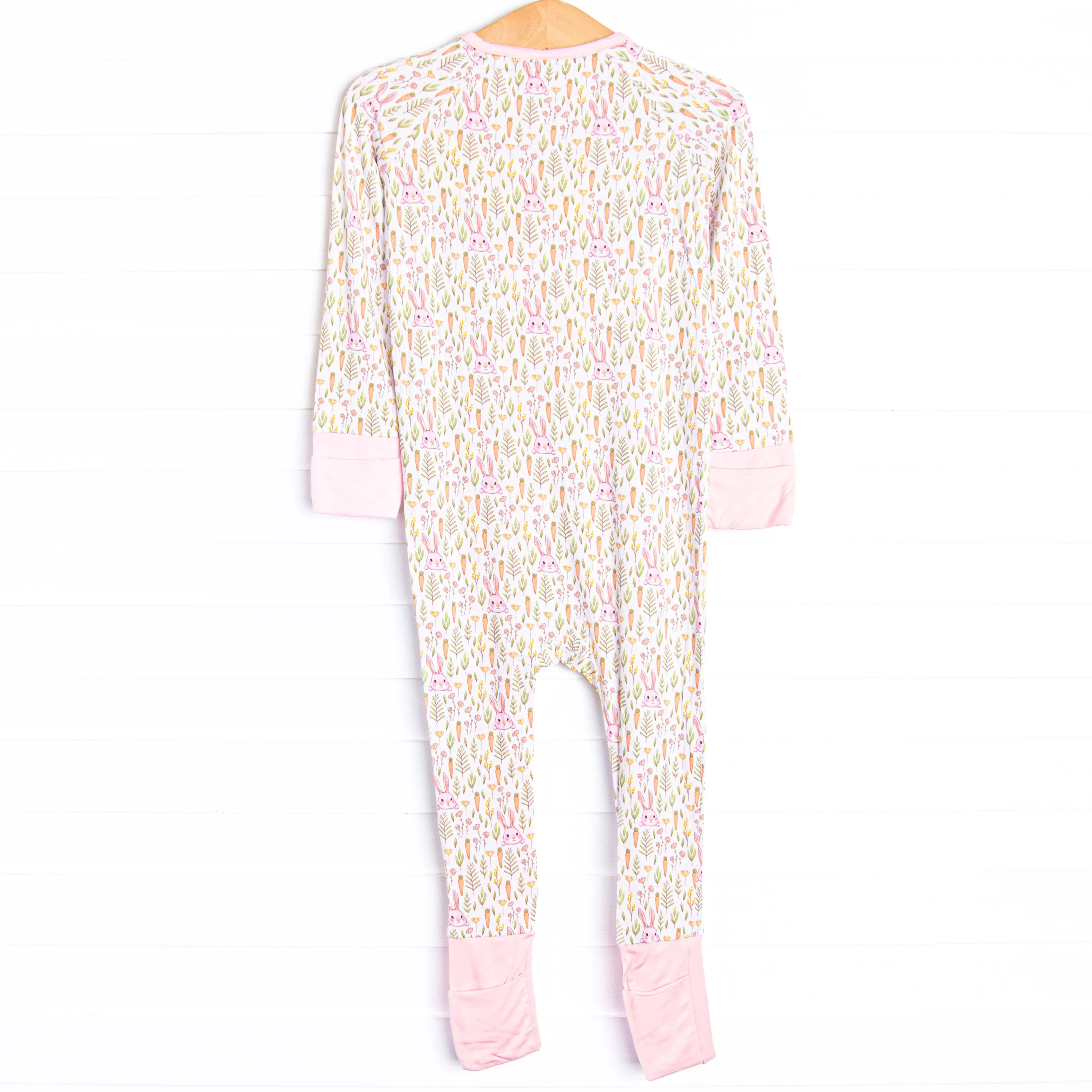 Cottontails and Carrots Bamboo Zippy Pajama, Pink