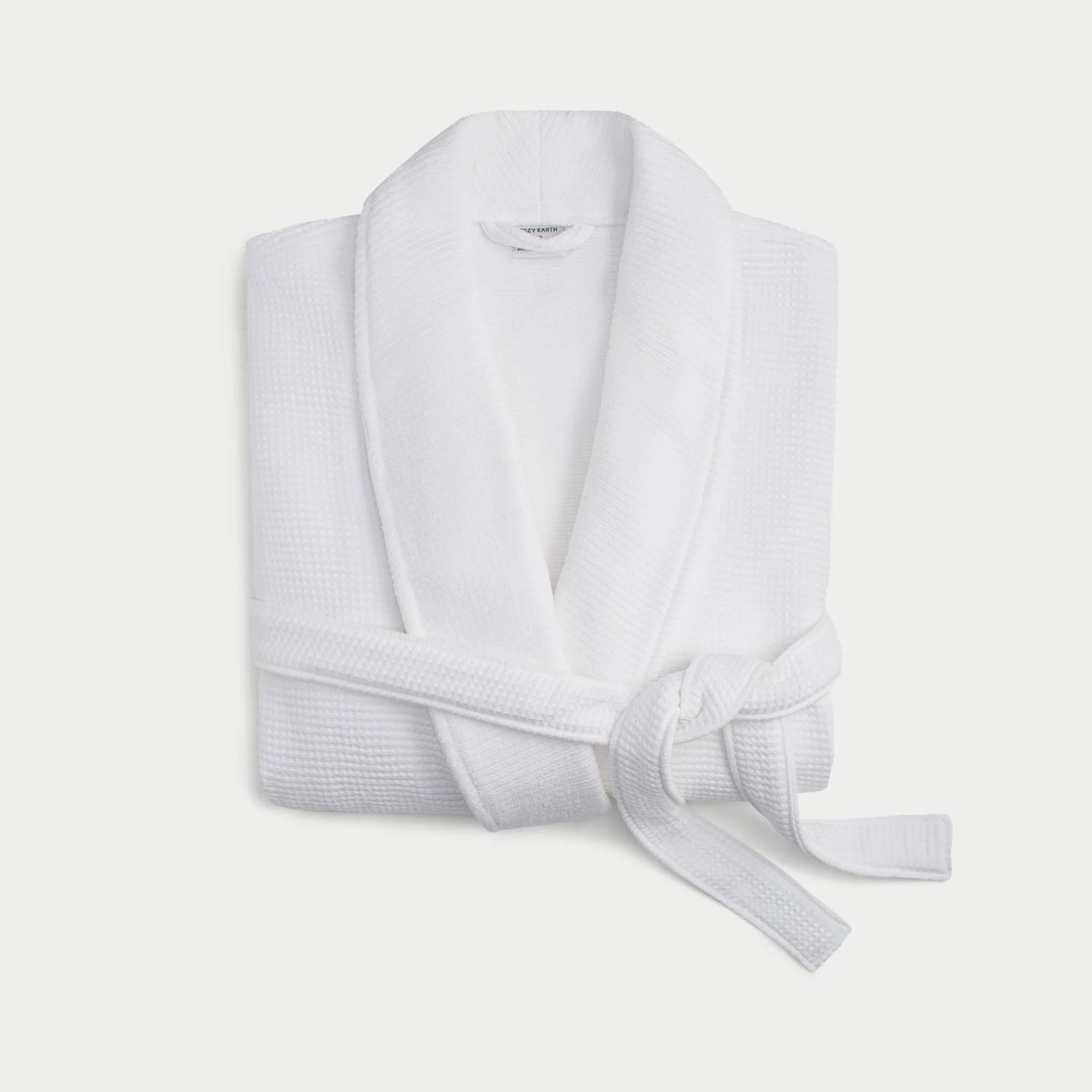 Cozy Earth Waffle Bath Robe Available in Charcoal, White and Light Grey