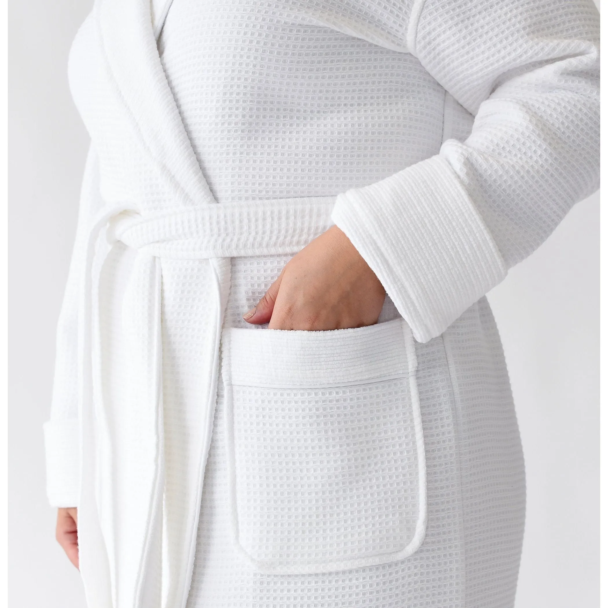 Cozy Earth Waffle Bath Robe Available in Charcoal, White and Light Grey