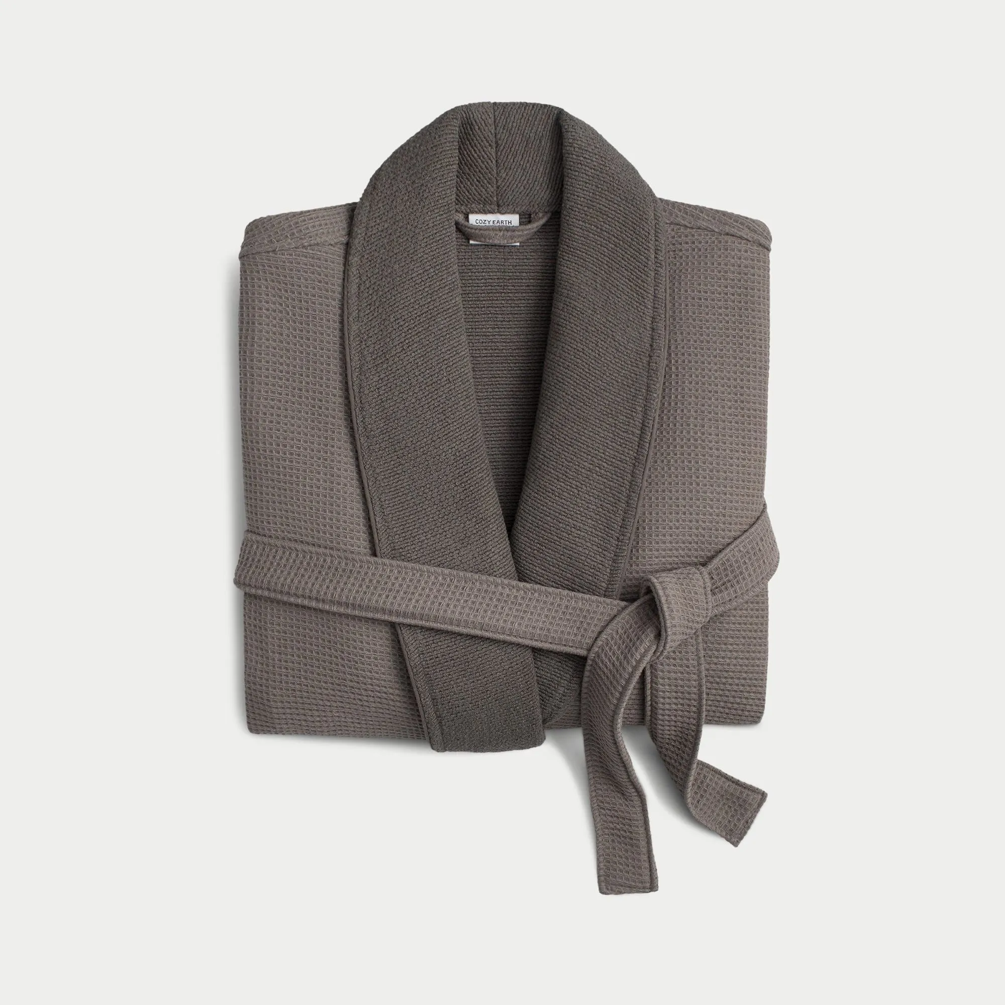 Cozy Earth Waffle Bath Robe Available in Charcoal, White and Light Grey