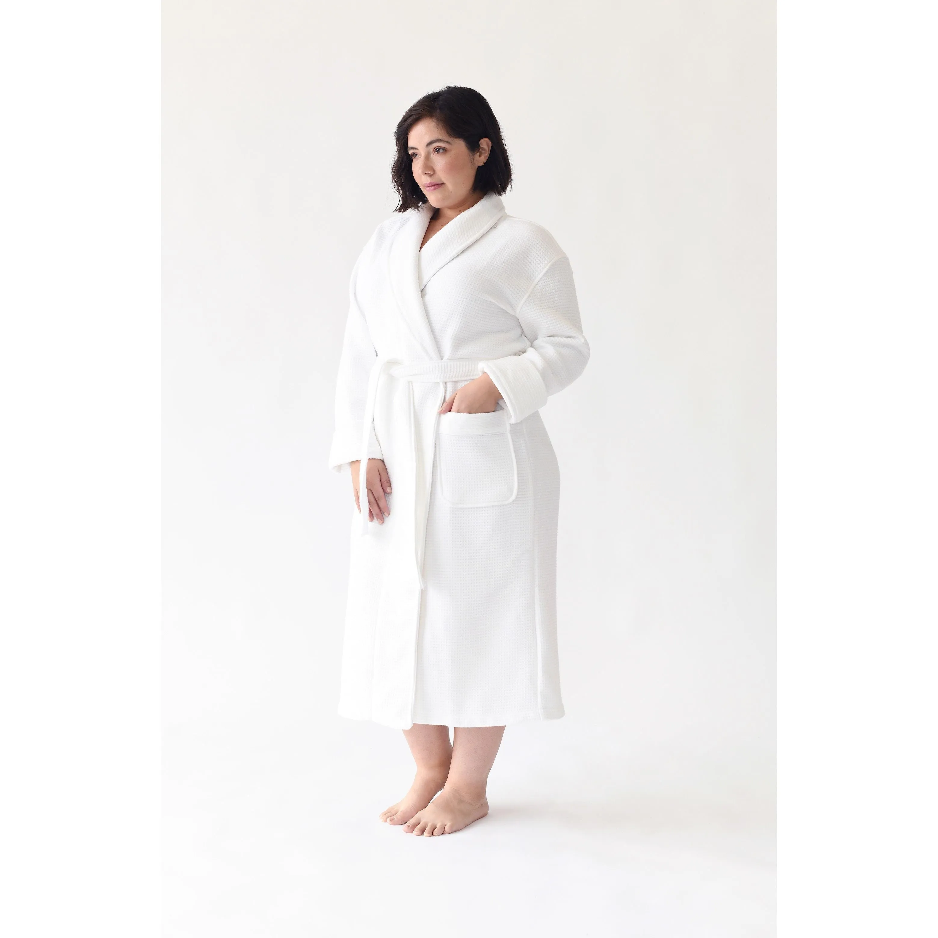 Cozy Earth Waffle Bath Robe Available in Charcoal, White and Light Grey