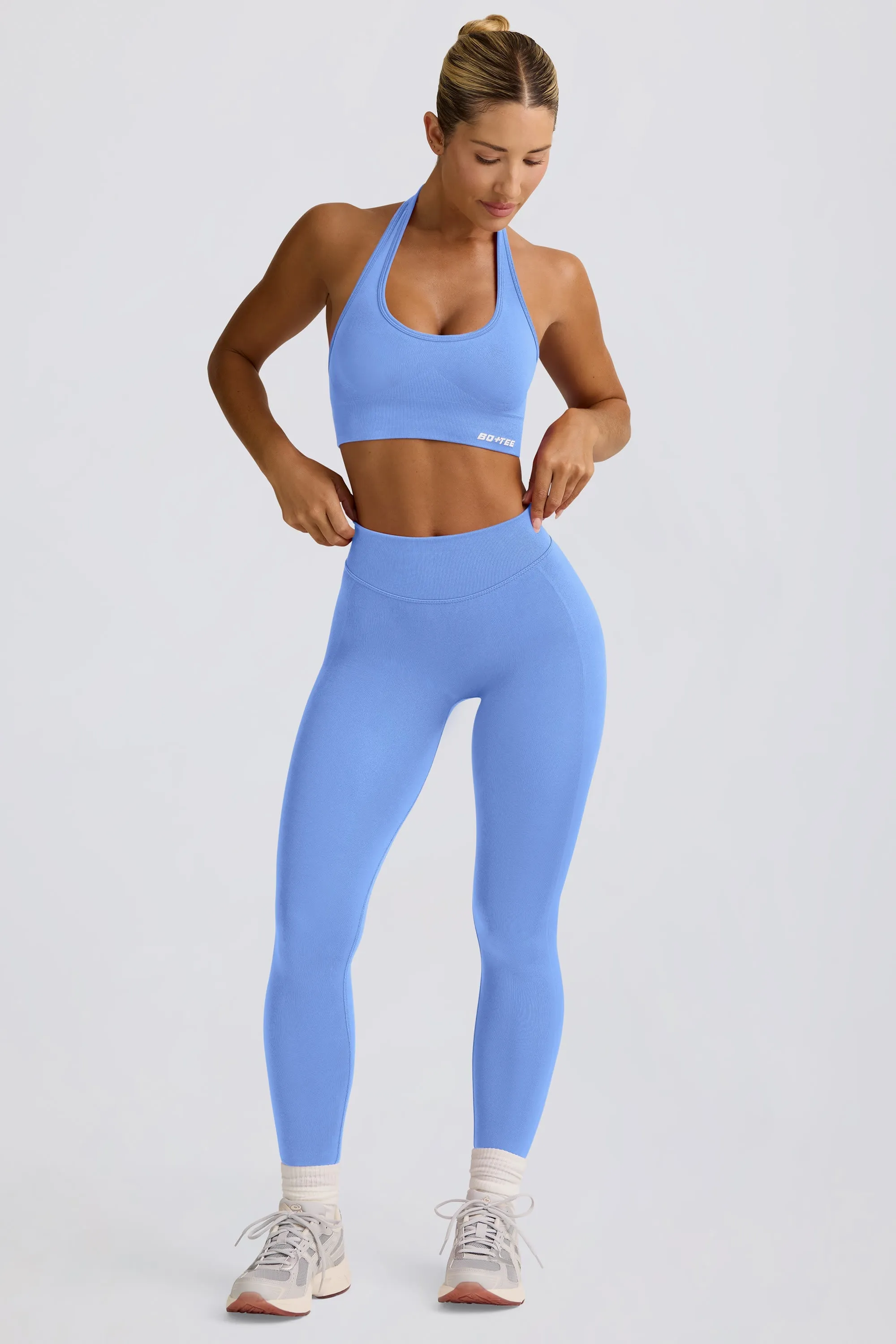 Define Luxe High-Waist Leggings in Light Blue