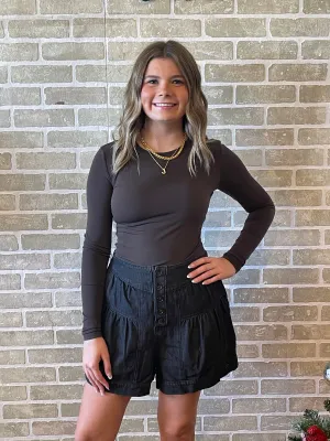 Denim Black Shorts