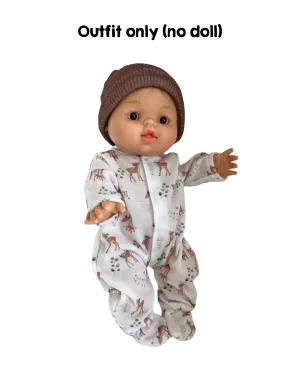 Doll Clothing - Fawn Pajamas and Light Brown Hat