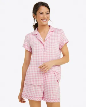 Draper James Sara Pajama Set in Light Pink Gingham