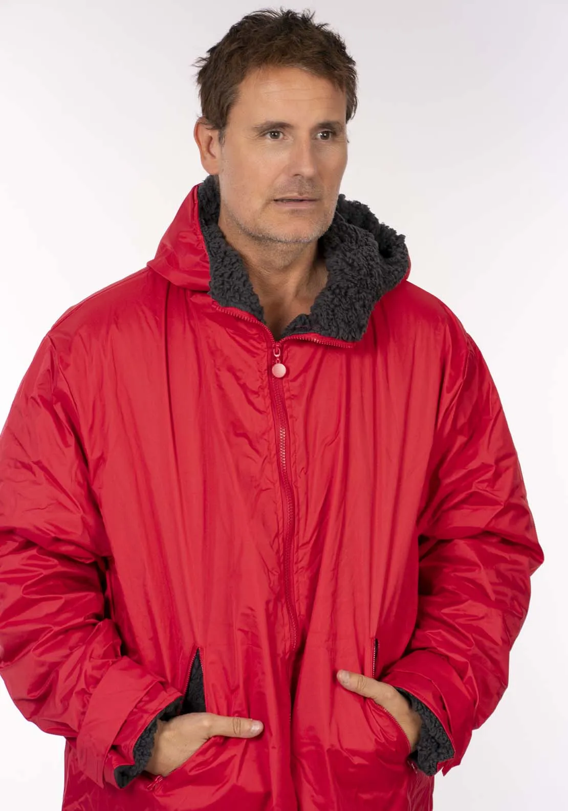 Dry Changing Robe - Charcoal/red
