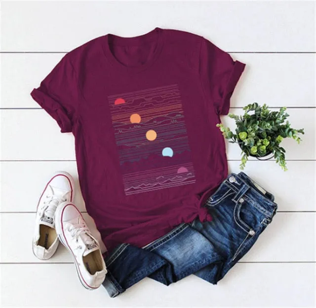 Elimiiy Abstract T shirt Women Oversized Print T-shirt Short Sleeve O-Neck  Womens clothing  Ladies Tops Tees 2020 Summer Top