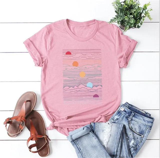 Elimiiy Abstract T shirt Women Oversized Print T-shirt Short Sleeve O-Neck  Womens clothing  Ladies Tops Tees 2020 Summer Top