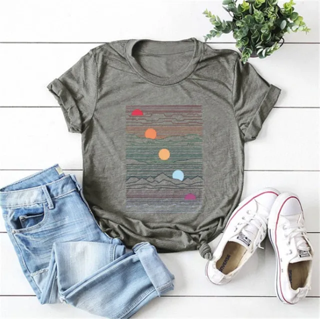 Elimiiy Abstract T shirt Women Oversized Print T-shirt Short Sleeve O-Neck  Womens clothing  Ladies Tops Tees 2020 Summer Top