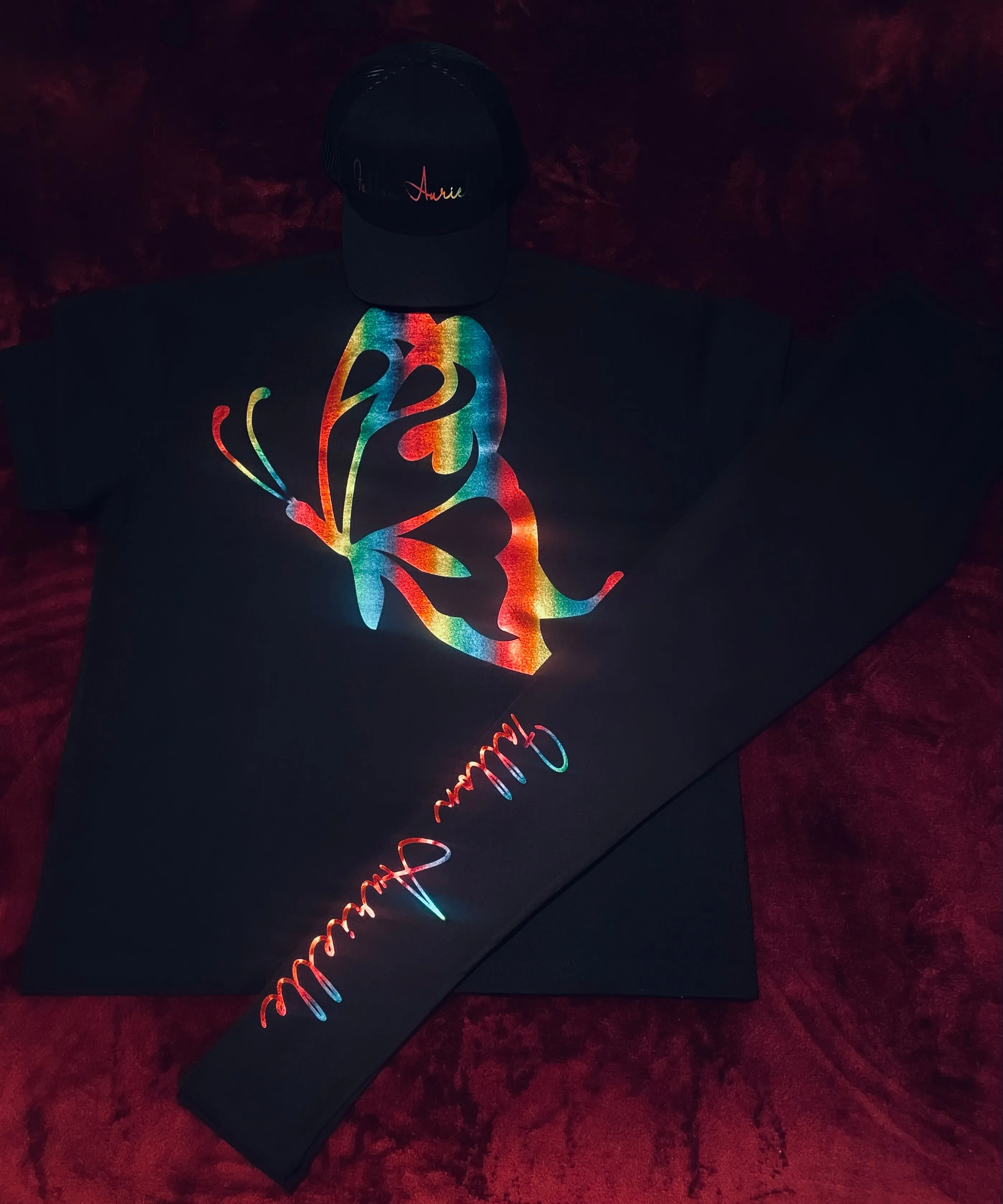 Fallon Aurielle Signature Trucker Snapback Hat (Black & Rainbow Multi)