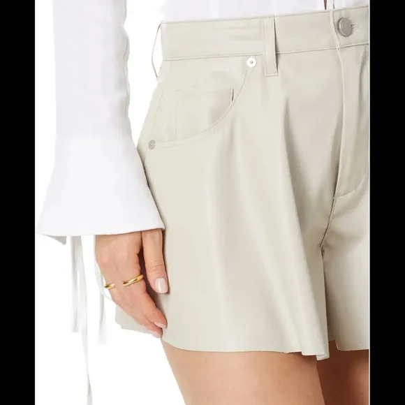 Faux Leather Flare Shorts in Clear Cut