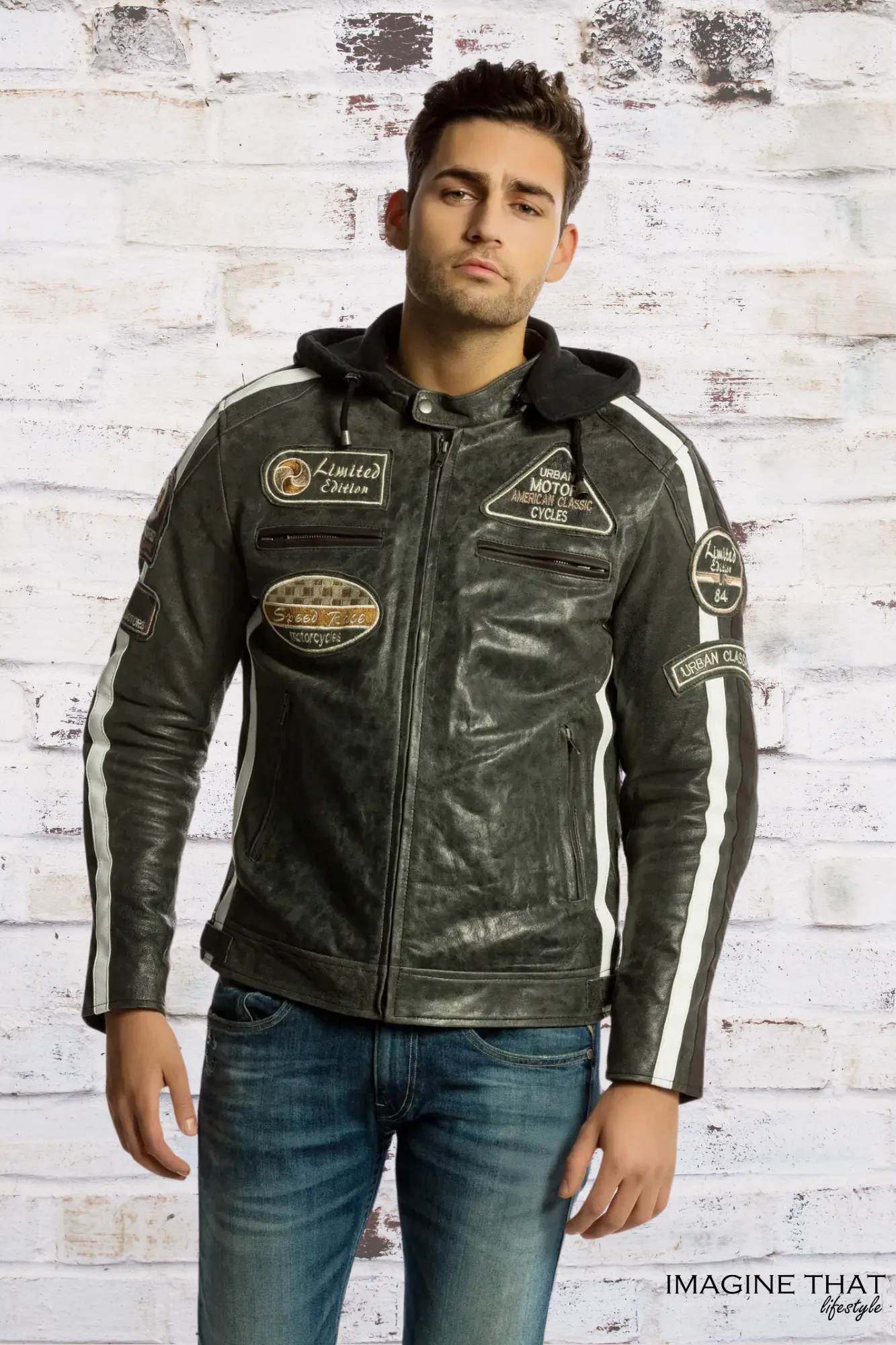 'Fifty Eight' Gents Motorcycle Leather Jacket