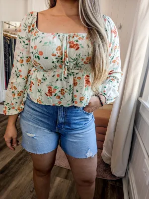 *Final Sale* Lily Super High Rise Stretch Ripped Denim Shorts