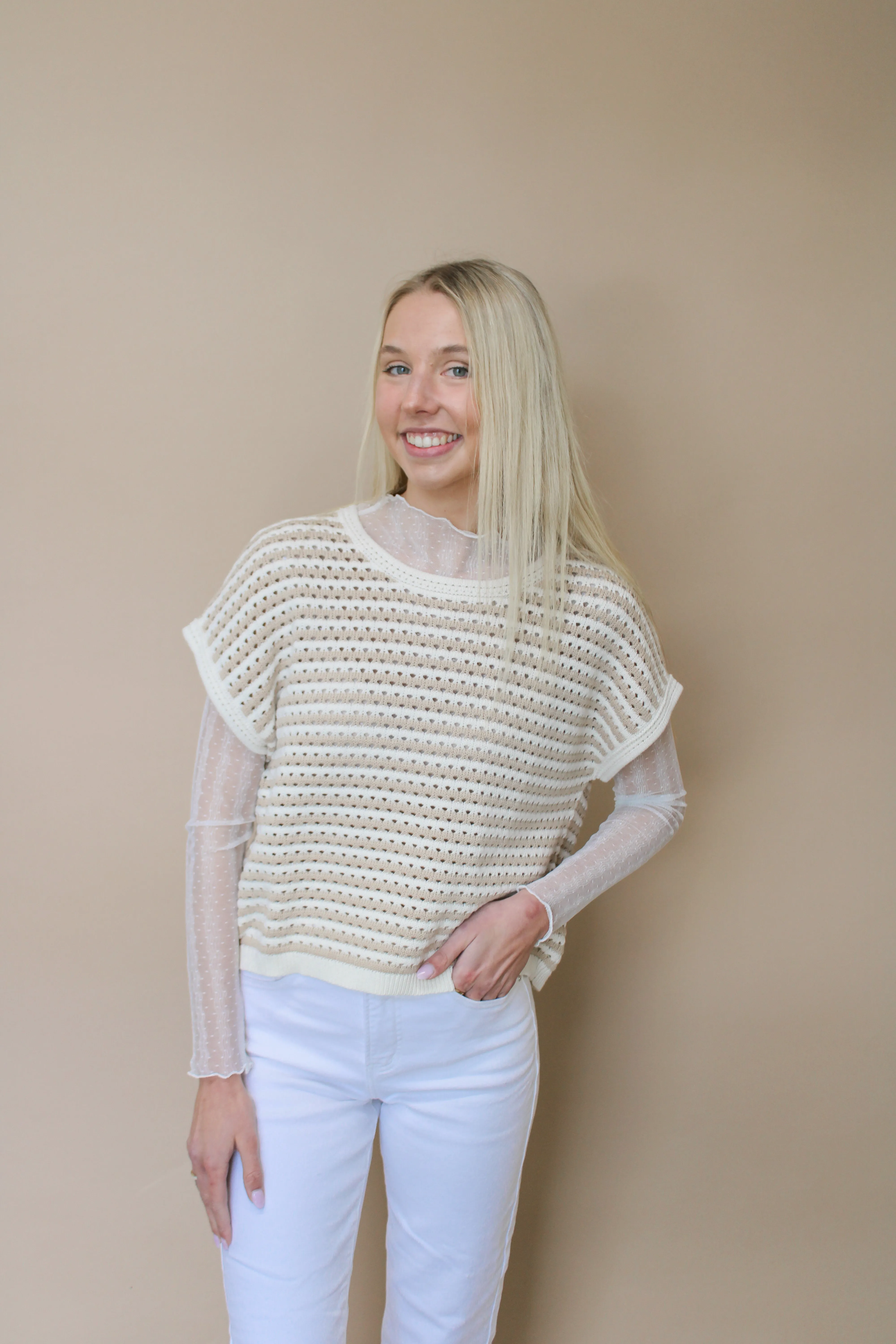 FOWLER MESH SHEER TOP