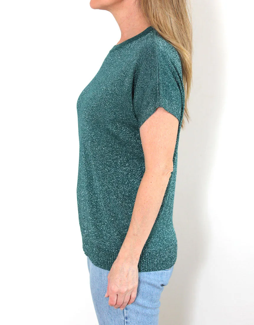 Frankies Lurex Tee - Forest