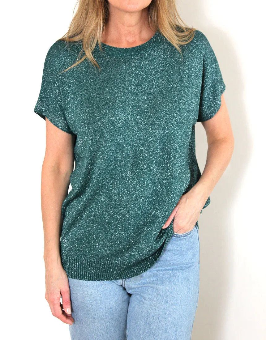 Frankies Lurex Tee - Forest