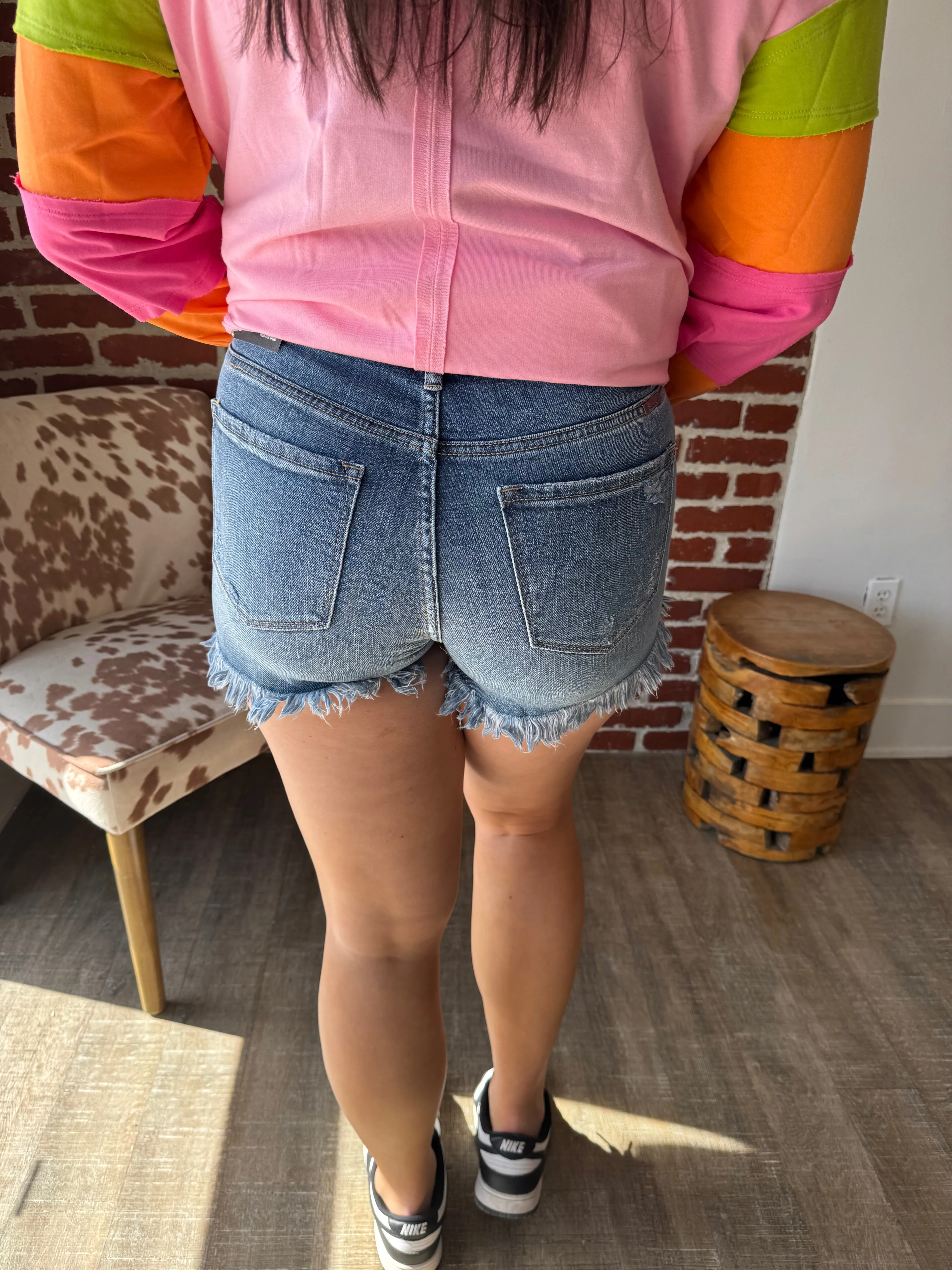 Frayed Jeans Shorts