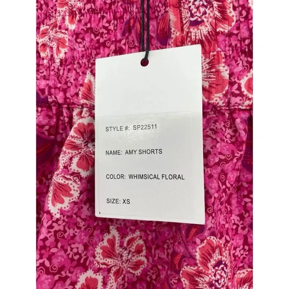 Generation Love Amy Shorts Pink Whimsical Floral Smocked Size XS NWT