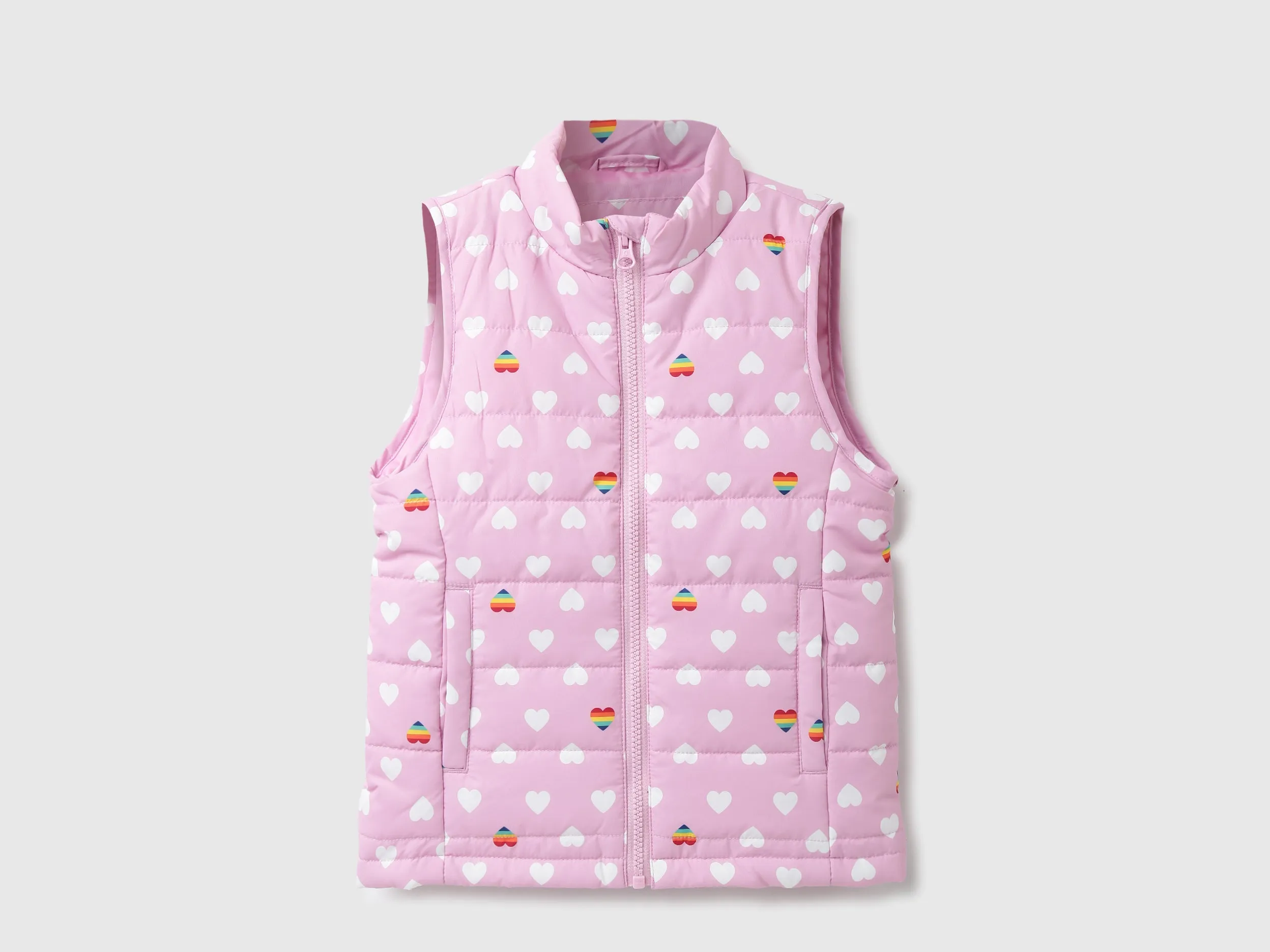 Girls Printed High Neck Jacket