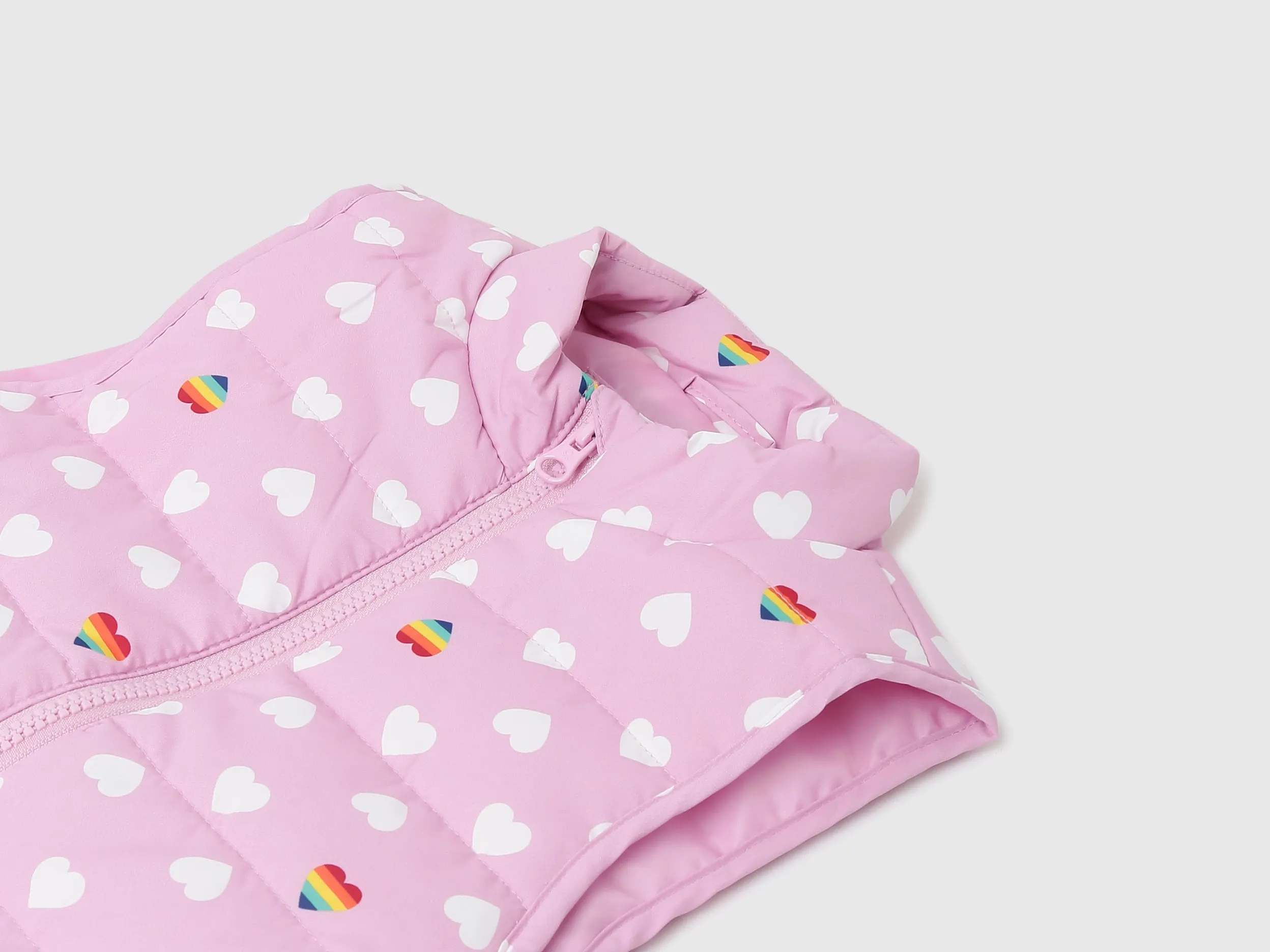Girls Printed High Neck Jacket