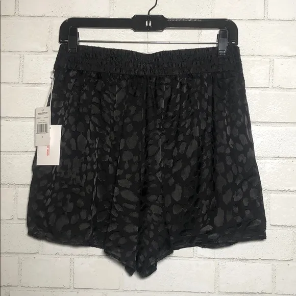 Good American Midnight Leopard Burnout Shorts