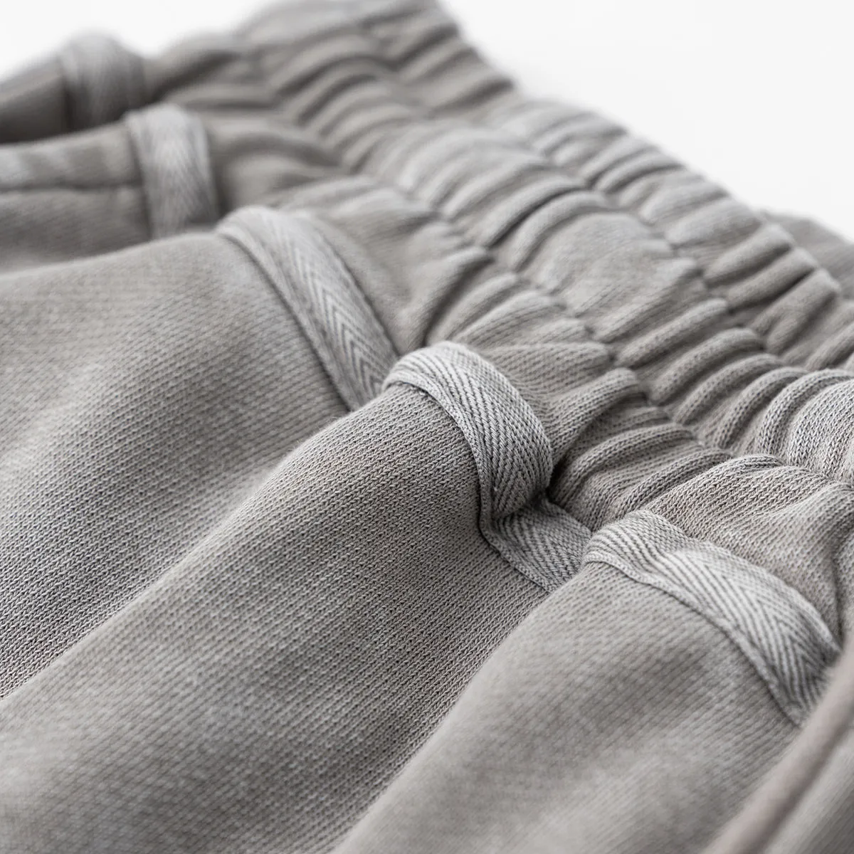 Heavy-Wash Baggy Patchwork Shorts