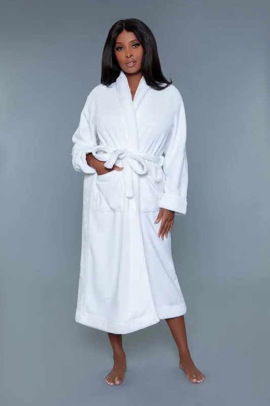 Helena Ultra Soft Plush Robe – Full-Length Cozy Loungewear with Belted Wrap Closure