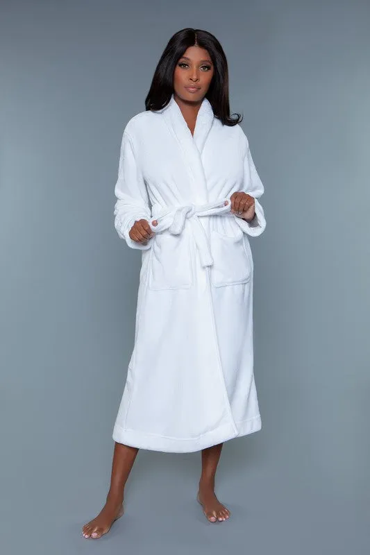 Helena Ultra Soft Plush Robe – Full-Length Cozy Loungewear with Belted Wrap Closure