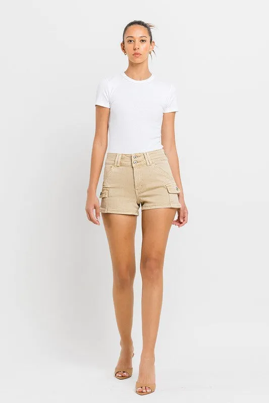 High Rise Cargo Shorts, Vervet (online only)