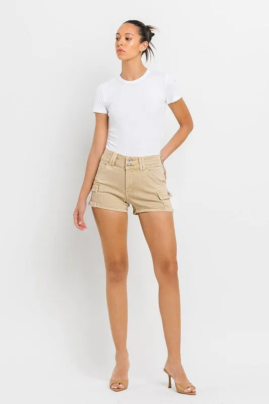 High Rise Cargo Shorts, Vervet (online only)