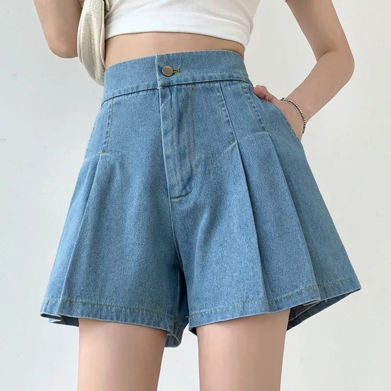 High-rise denim shorts-D816 | Inspanda