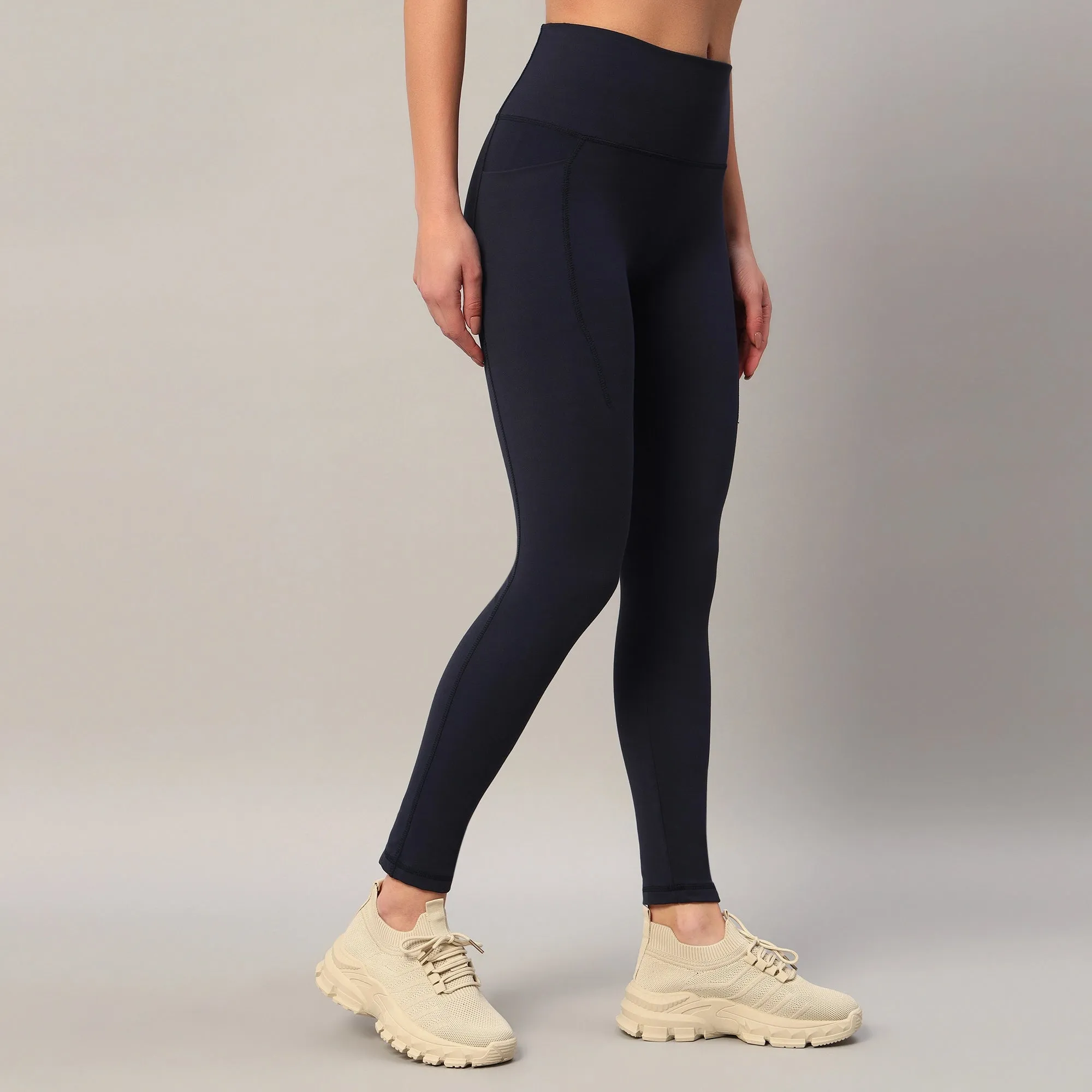 High-Waist Blue Sculpting Pocket Leggings