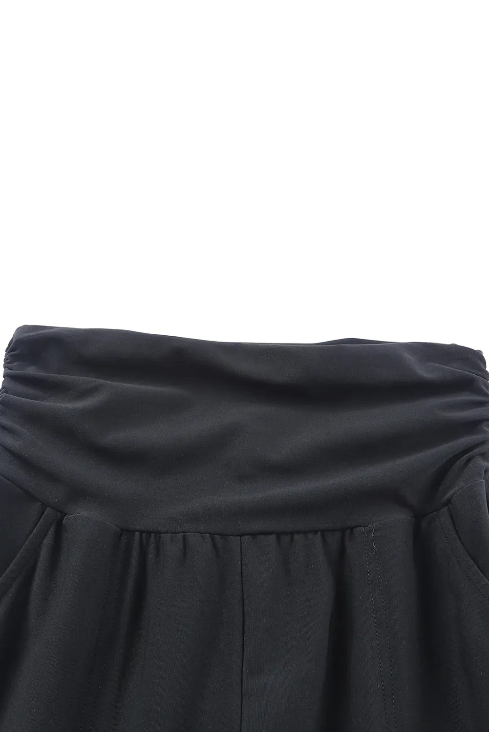 High Waist Pleated Leggings Pants With Pockets