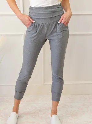High Waist Pleated Leggings Pants With Pockets
