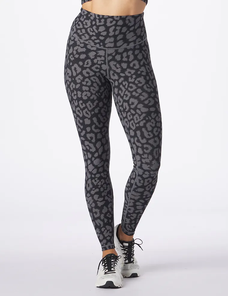 High Waist Pure Legging Print: Black Leopard