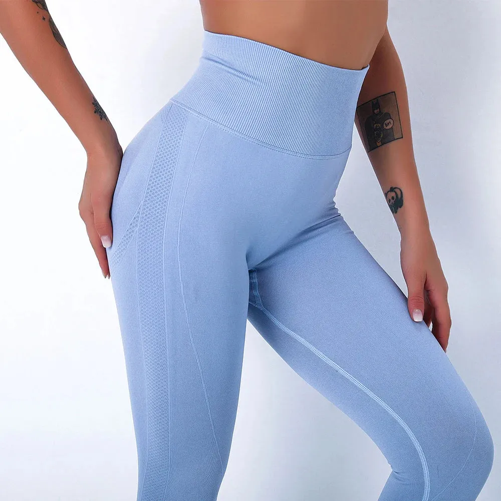 High Waist Seamless Push Up Gym Leggings - Elastic Fitness Clothing