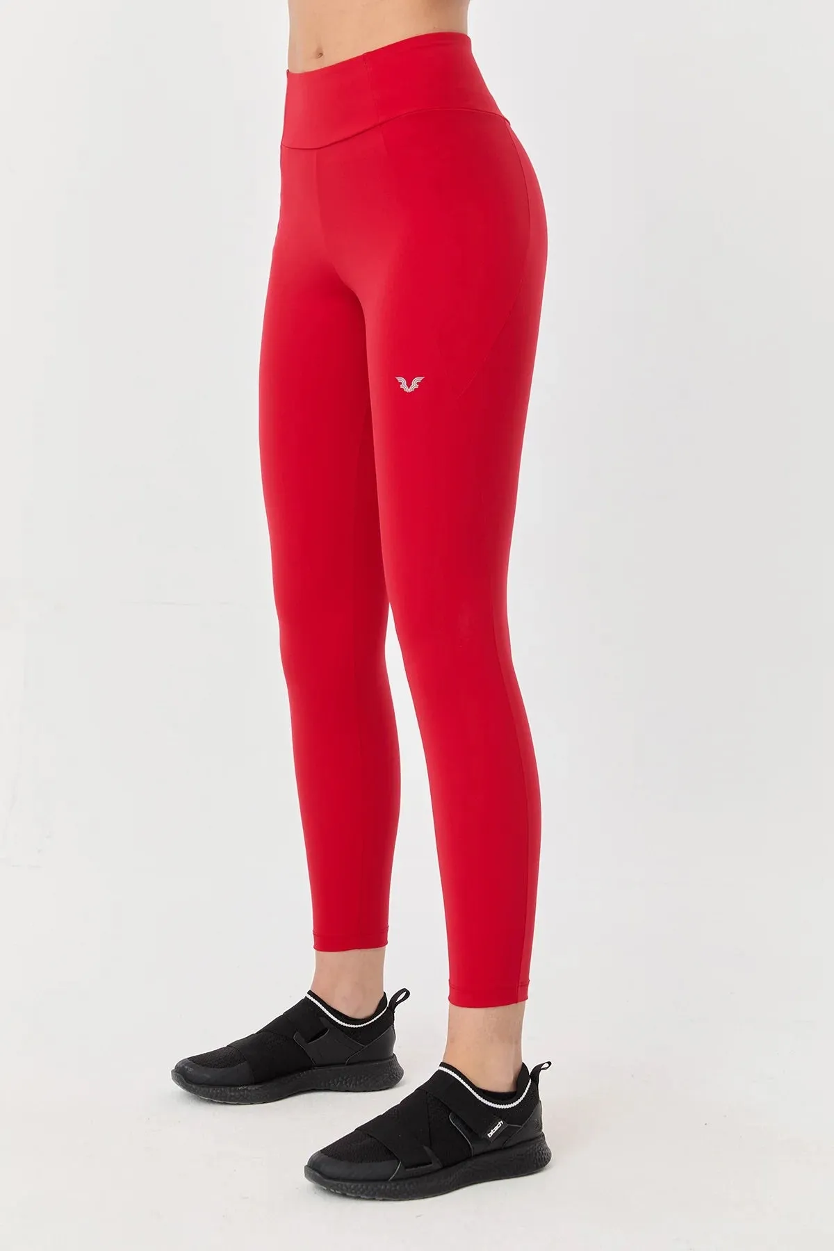 High Waist Side Pocket Legging in Red