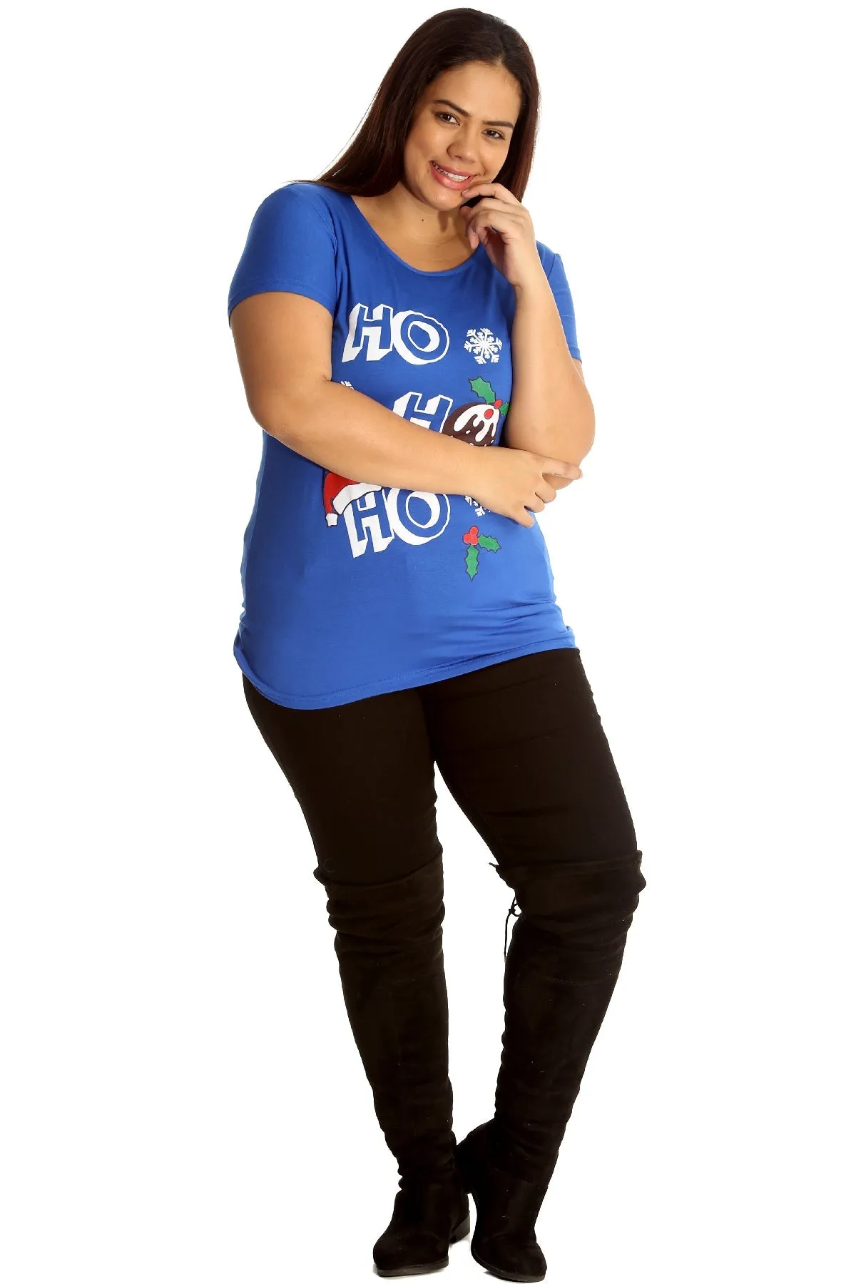Holly Snowflake Christmas Short Sleeve Top