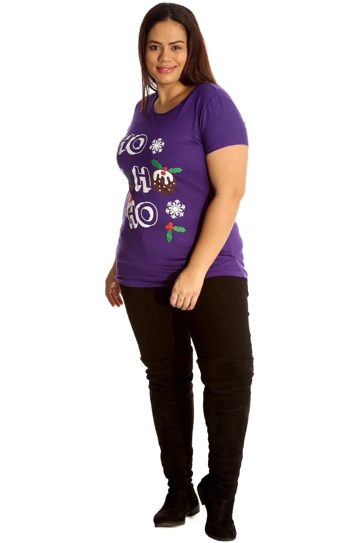 Holly Snowflake Christmas Short Sleeve Top